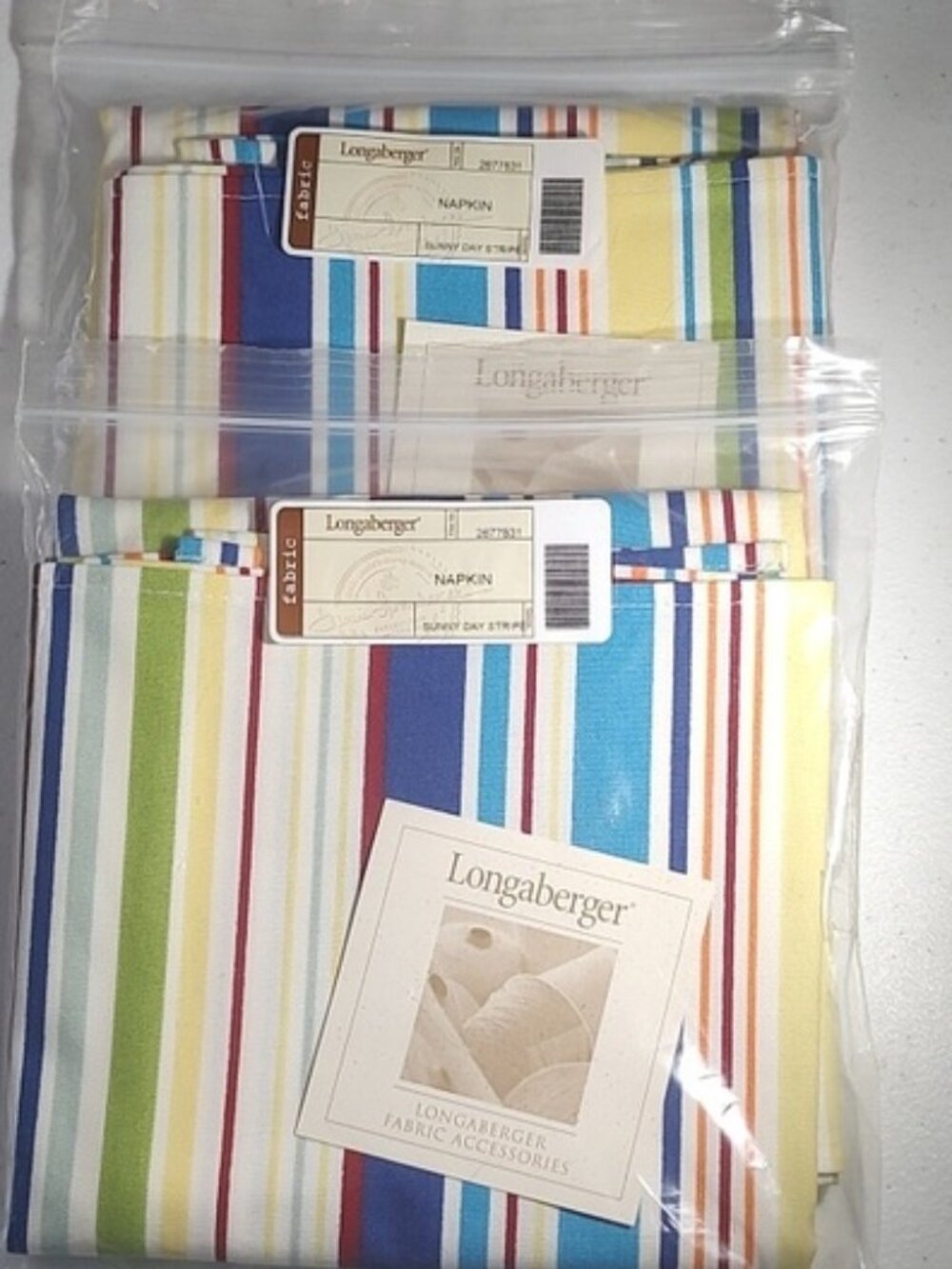 Longaberger Sunny Day Stripe Napkins - Picture 5 of 5
